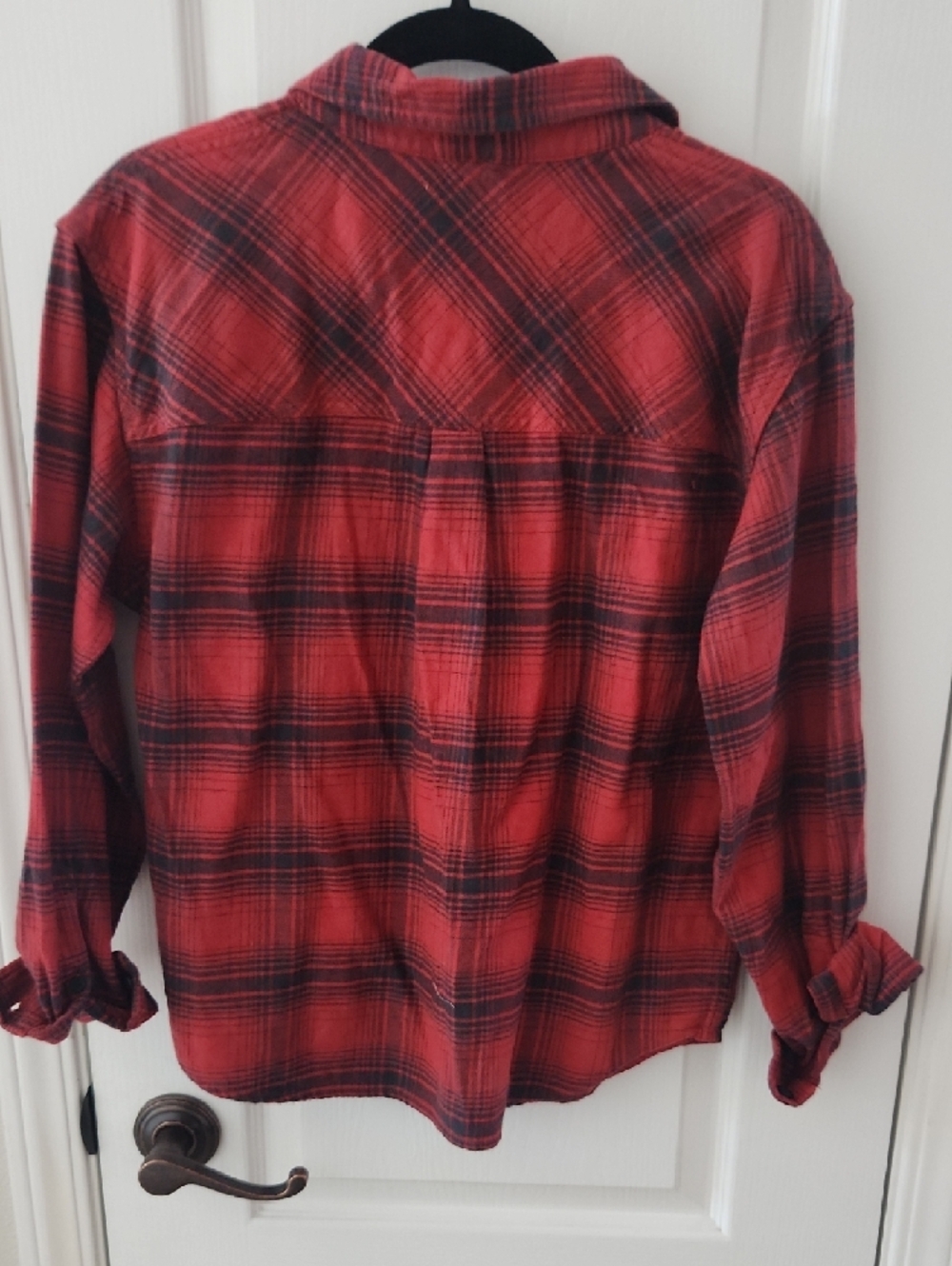 Alpine Red and Black Plaid Button-Down Shirt, Size Medium - Picture 6 of 6